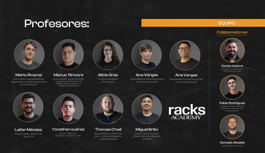 Opinión Completa de Racks Academy: ¿Vale la pena invertir en esta formación en Inteligencia Artificial? profesores de racks academy
