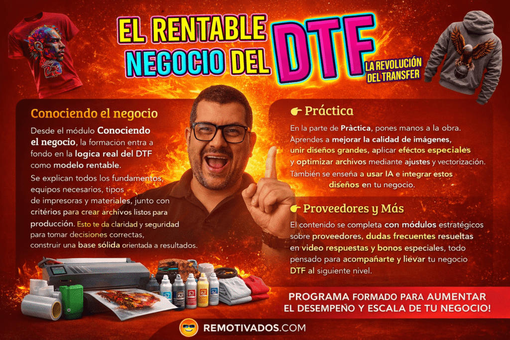 El Rentable Negocio del DTF – La Revolución del Transfer, Opinión y análisis del curso de Johan Torres