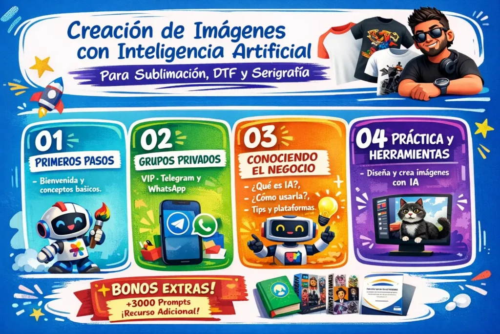 Creación de imágenes con Inteligencia Artificial para Sublimación, DTF y Serigrafía