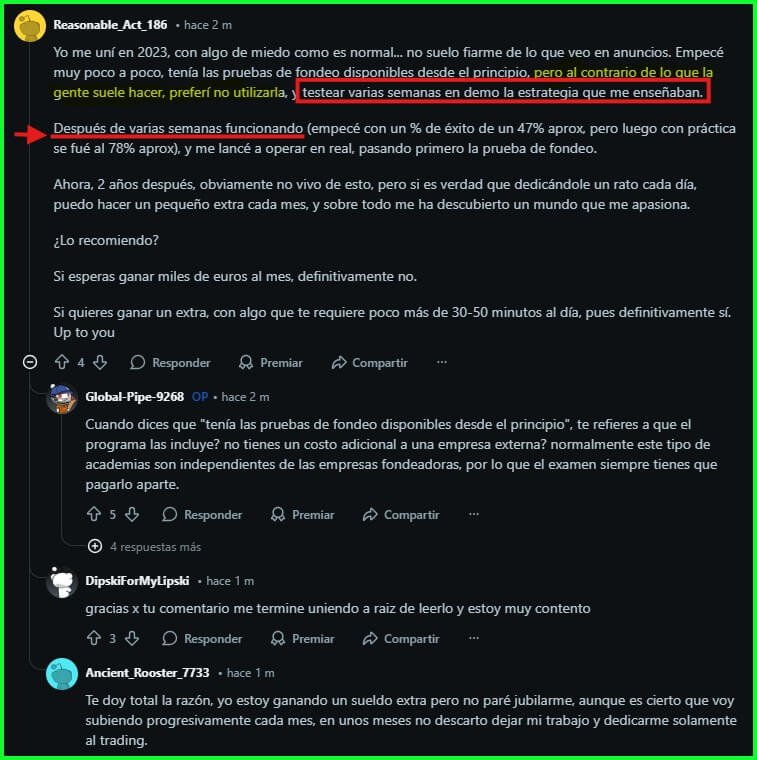 opiniones tradeando.net de enrique moris, alumnos de tradeando dejan sus experiencias en foros como reddit