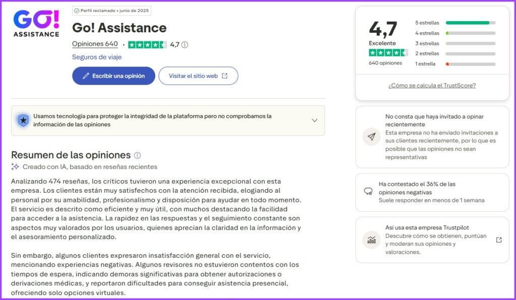 Go Asistance opiniones