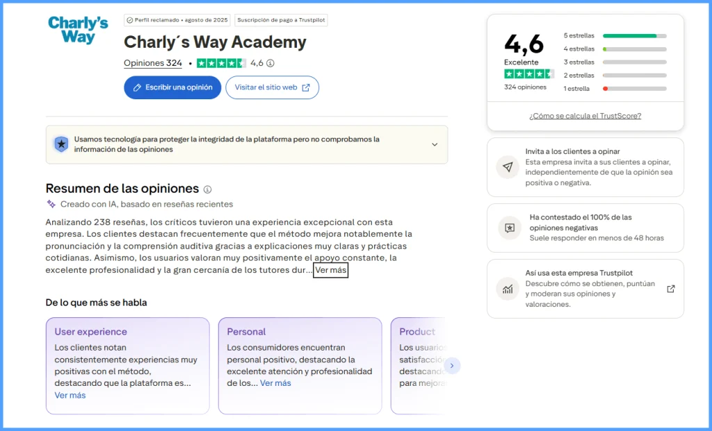 Charly´s Way Academy opiniones, vale la pena?